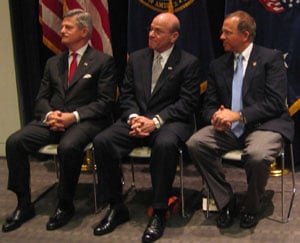 McFarland joined by Secretary Nicholson, and Congressman Steve Buyer, Chairman of the House Committee on Veterans Affairs